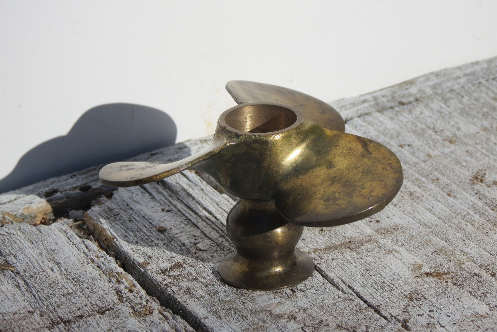 Brass Propeller Candle Holder Vintage Nautical Home Decor Etsy