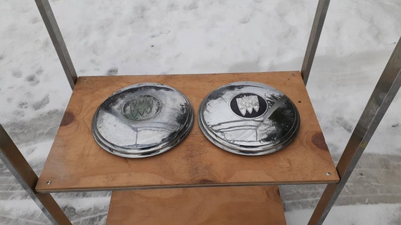 Vintage Pair Buick Factory Chrome Hubcaps Farm Fresh Finds Old | Etsy