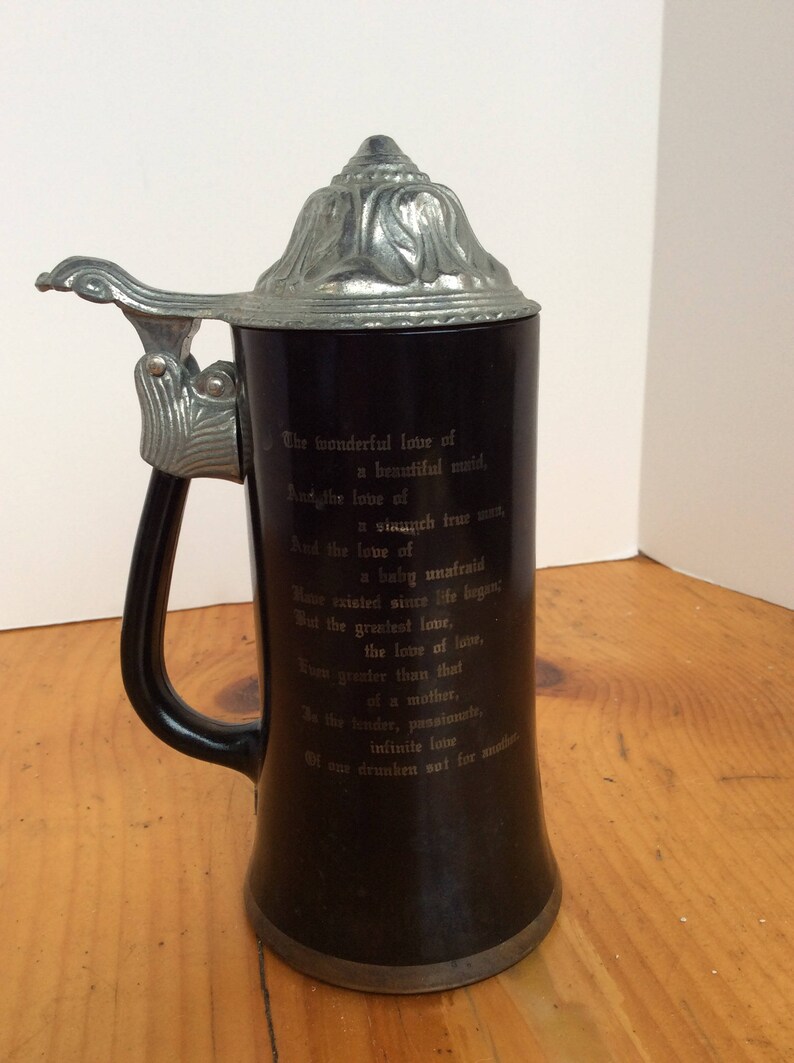 Black Vintage VIP Beer Stein With Metal Lid Etsy