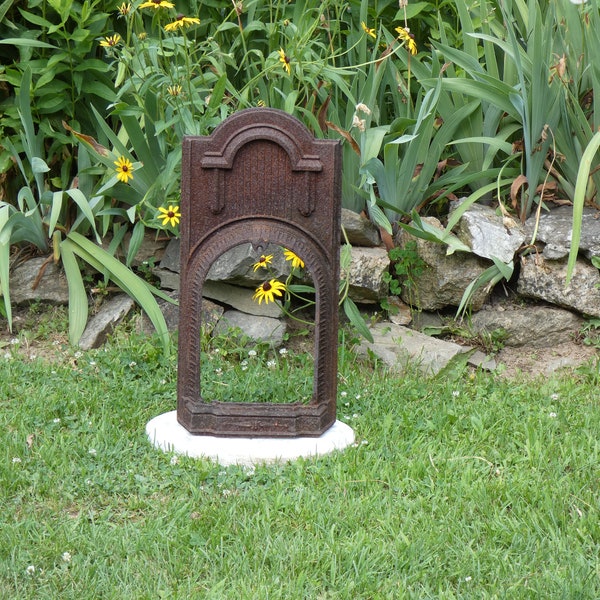 Antique Rusty Cast Iron Stove Front Salvaged Upcycled DIY Supplies