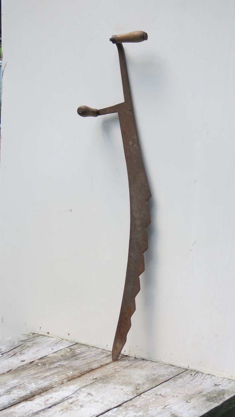 Antique Dual Handle Ice Cutting Saw Etsy