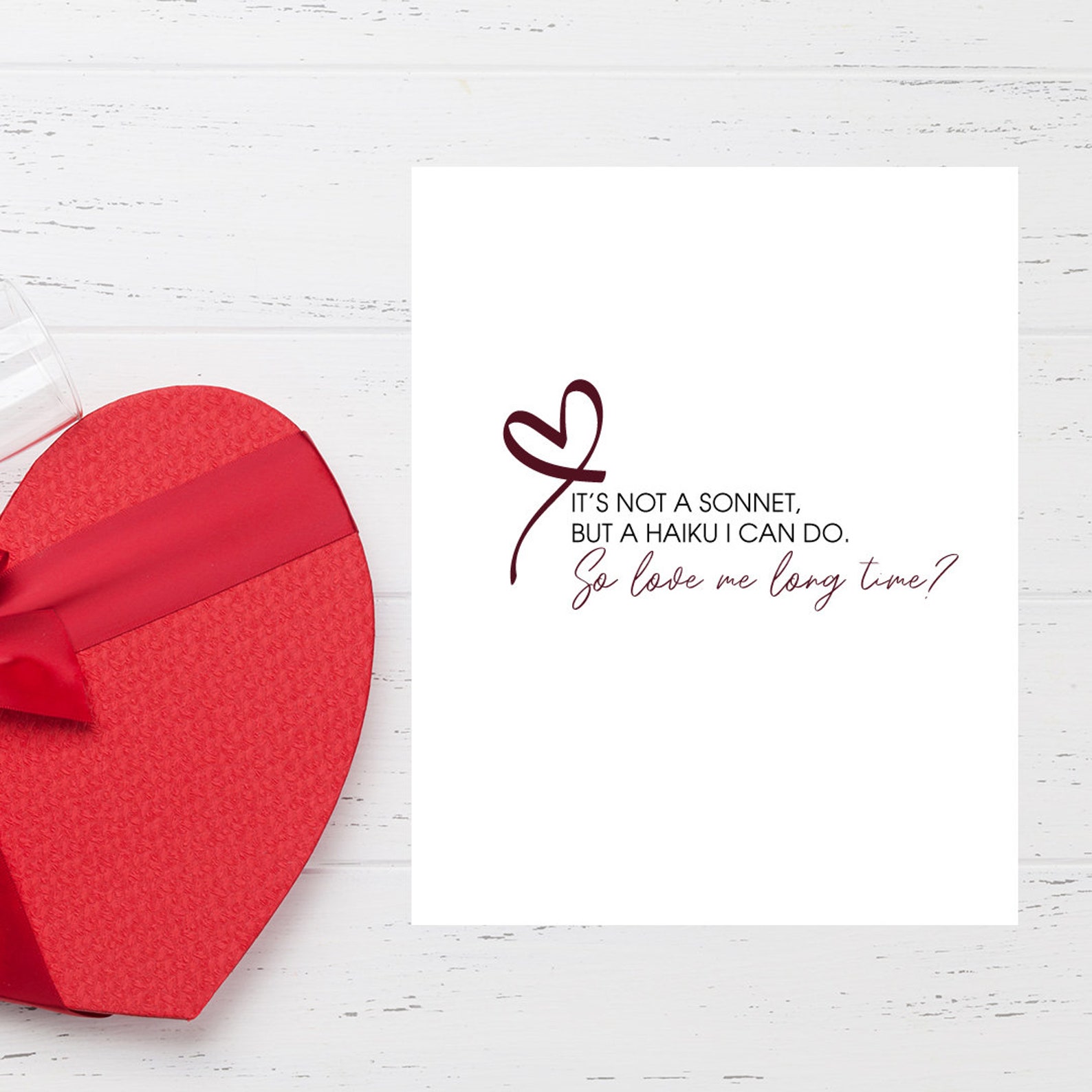 VALENTINE'S Funny Haiku Love Card Printable//Funny Etsy