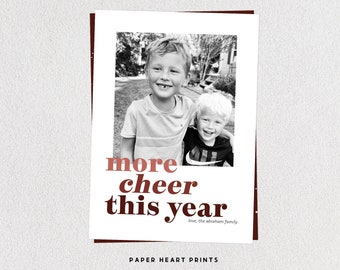 bold holiday card, modern bold type, colorful christmas card, more cheer holiday photo card - 3