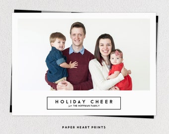 Buffalo Plaid Photo Christmas Card, Modern Holiday Card, Customizable Plaid Christmas Photo Card, Double Sided Card - Buffalo Plaid