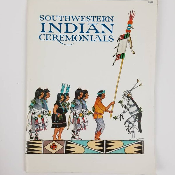 Southwestern Indian Ceremonials  1970 Book Large Format Full Color Native American Ceremony Spirit Medicine Navajo Apache Comanche