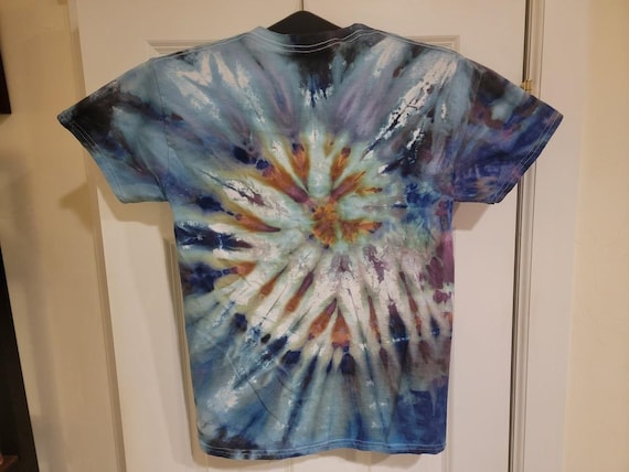 Hand Tied Spiral Tie Dye Shirt: Vibrant Swirls, Nature Inspired Colors