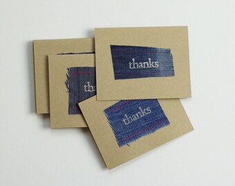 Denim Thank You Cards set of 10