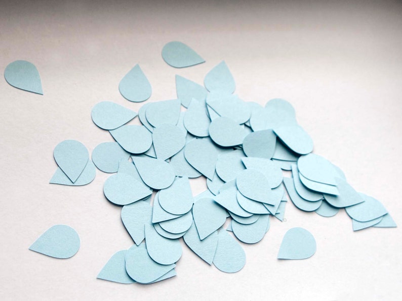 100 Water Drop Confett 1 inch Light Blue image 1