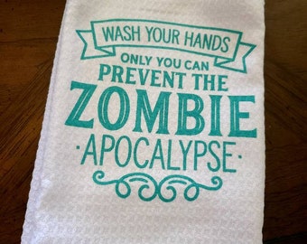 Kitchen Towel "Zombie Prevention Blue"