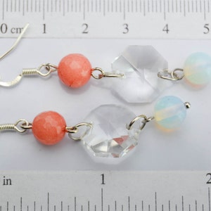 Crystal opal earrings earrings boho pink ruby earrings hanging earrings earrings summer image 5