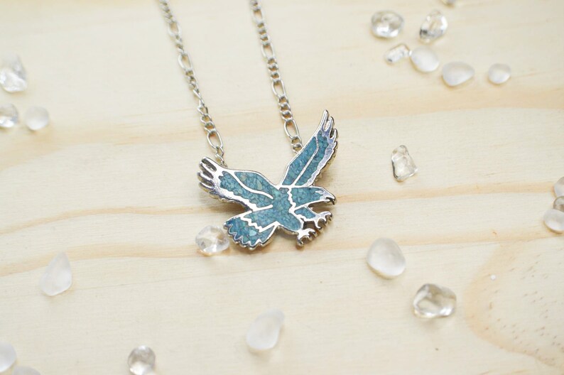 Türkis Halskette Adler indianischen Stil Türkis Intarsien | Etsy