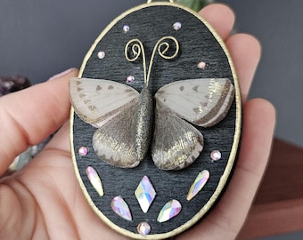 Gothic Motte Wandbild: Faux Schmetterling Plaque, Cottagecore Dekor