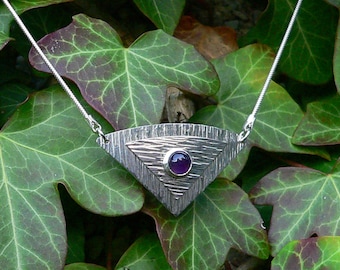 Amethyst Textured, layered Necklet / Necklace