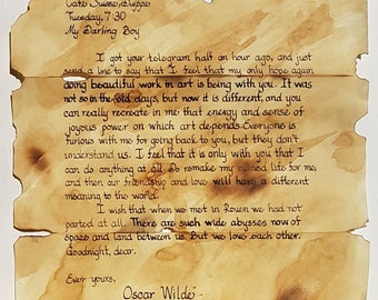 Oscar Wilde Letter framed Home Decor (without frame)