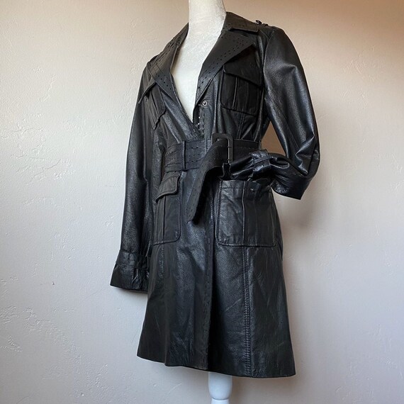 Bebe Vintage Leather Trench Coat