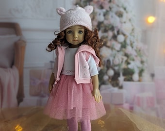 Pink glitter tulle skirt Little Darling Effner dolls