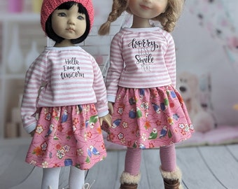 Skirt Little Darling Effner dolls or Fashion Friends Dolls Ruby Red