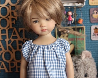 Vichy doll blouse 32-35 cm, Little Darling/Minouche/Mini Maru/Paola Reina