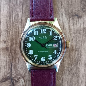 Ruhla Deutsche mechanische GRÜNMOND HOBO Armbanduhr