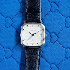 Certina vintage Swiss  square quartz men's wristwatch DRIVING HOME WITh GOD