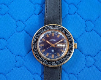 Raketa vintage Russian mechanical men's watch BLUE BEACH BEACON