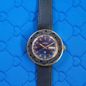 Raketa vintage Russian mechanical men&#39;s watch BLUE BEACH BEACON