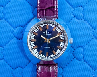 Poljot rare LILAc vintage Russian mechanical men's watch LILLY Of THe SKY