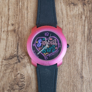 Benetton vintage Swiss pink quartz women&#39;s watch UNITED COLOURS Of BENETTON Special Girl