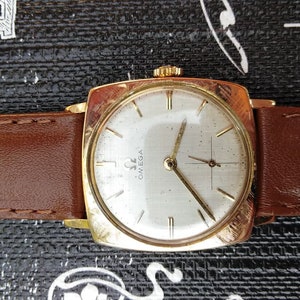 Omega vintage Swiss Art Deco square mechanical watch SEEN YOU THERE