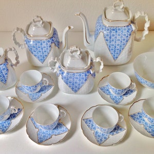Antique belge BAUDOUR FUISSEAUX fine Art Déco porcelaine café / thé ensemble 1900
