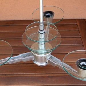 Art Deco aluminium glass chandelier