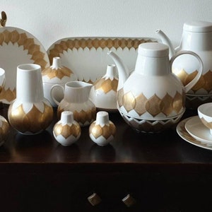 Rosenthal Björn Winblad Lotus gold 12 person coffee/tea set  &#39;80s + extras