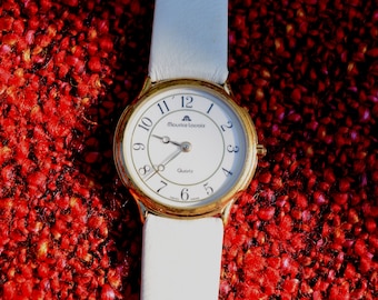 Maurice Lacroix vintage Zwitsers wit quartz dames / unisex horloge WITTE VROUWEN LACHEN