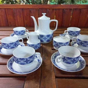 Vertigo vintage Hungarian Hollohaza tea, cappuccino set SWINGING By THE POOL