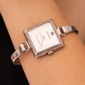 Old England Swiss SQUARE SANQUID SANCTUARY Sterling silver Art Deco manual watch