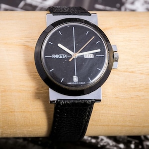 Raketa vintage Russian space age mechanical men&#39;s wristwatch TO MARS and BACK