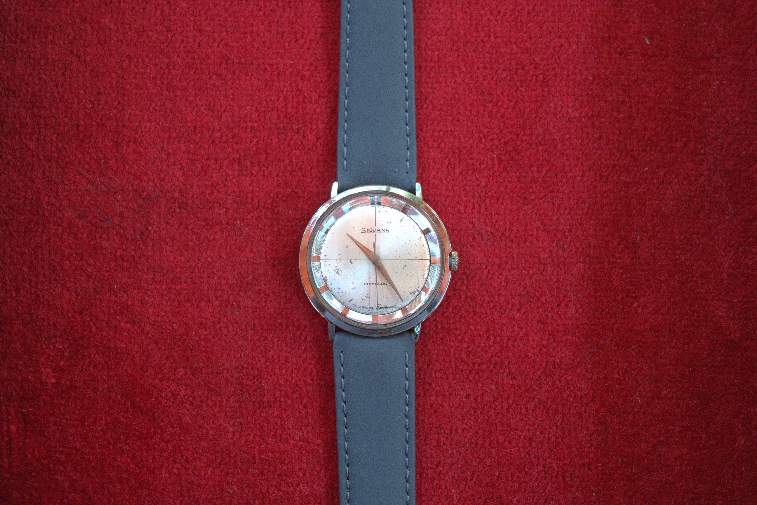 Montre Vintage Homme Sylvana Incabloc - Mécanique à Remontage Manuel - Affichage Jour Et Date - Fonctionne