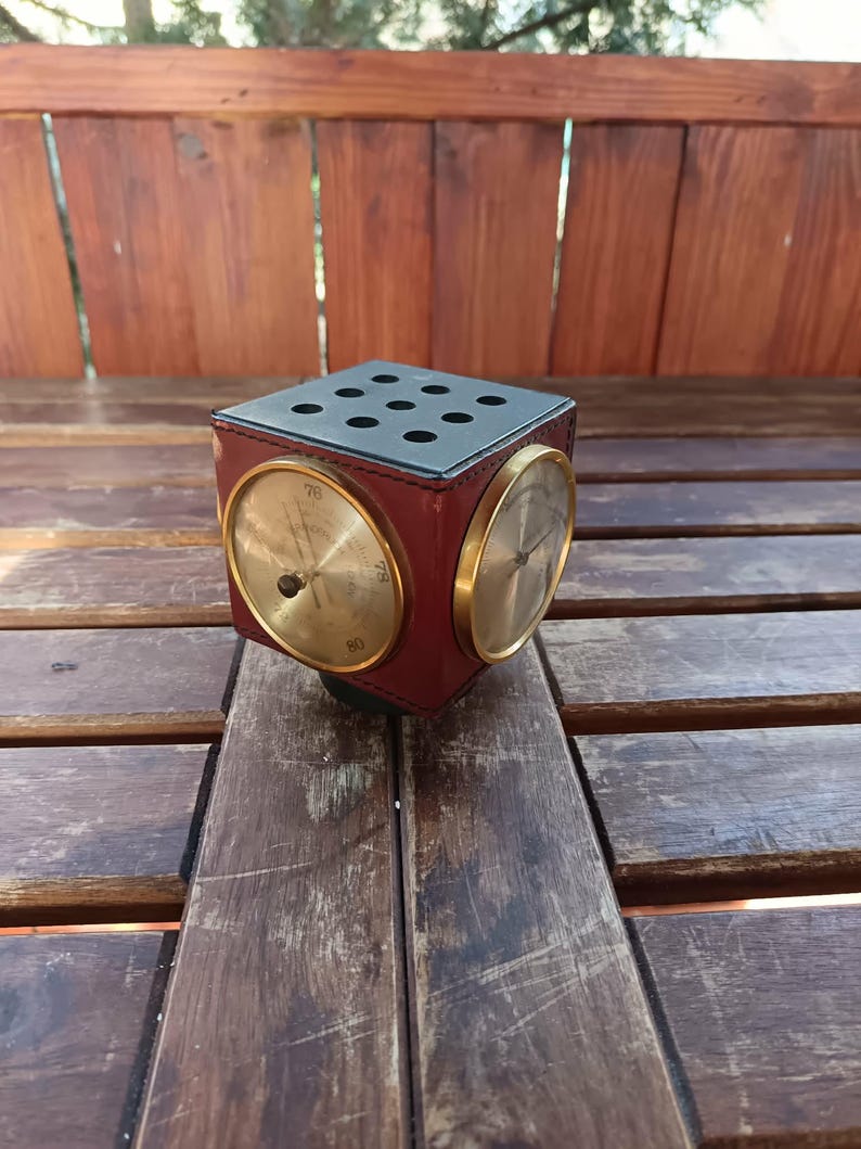 Vtg alemán Regen Veranderlich Schon estación meteorológica portaplumas de mediados de siglo imagen 2