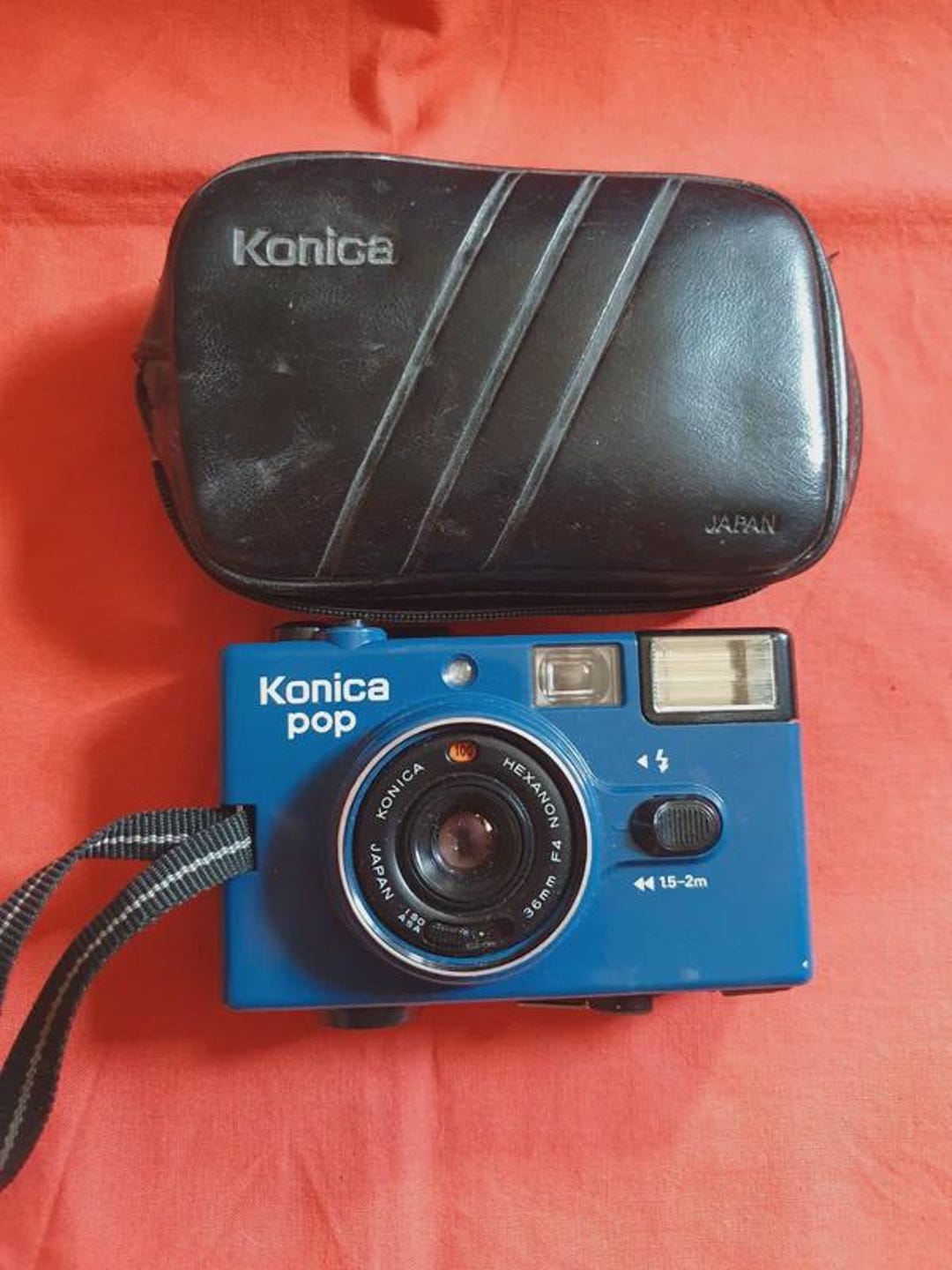 VTG Konica POP Analogue Japanese Film Camera in Rare BLUE Colour