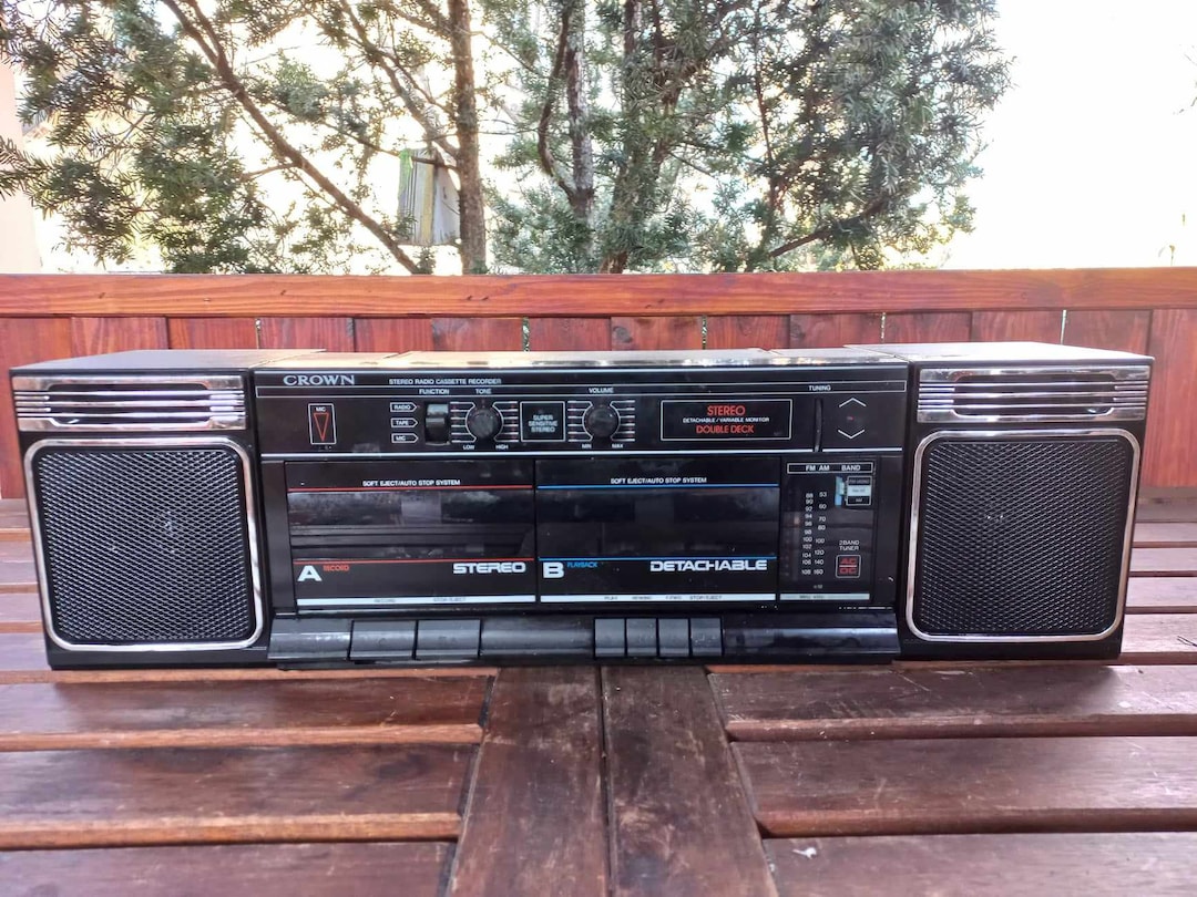 クラウン SZ 2150 ビンテージ日本製ラジカセダブルカセットプレーヤー