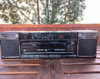 Crown SZ 2150 Vintage japanischer Ghettoblaster Doppel-Kassettenspieler 1980er