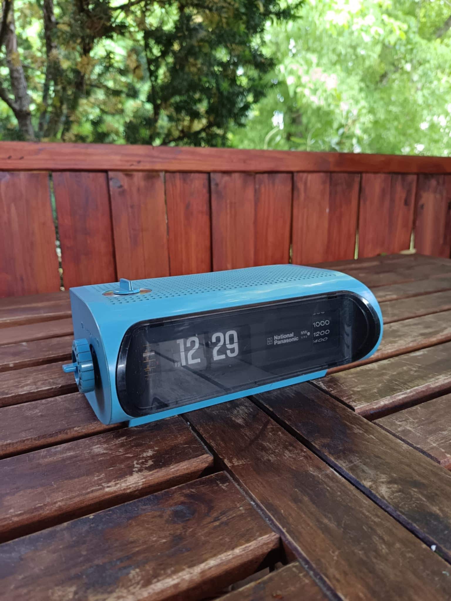 【受信OK】National Panasonic パナペットR70 ブルー Radio Alarm Clock Flip Clock National Panasonic RC-1103B in Baby