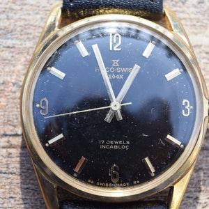 Edox vintage Swiss mechanical men&#39;s watch BLACK BOOM BANG