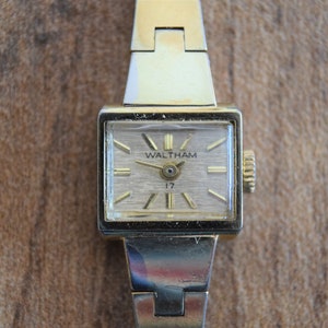 Waltham Swiss square mechanical petite women&#39;s watch  SHALLOW HOLLOW HIGH
