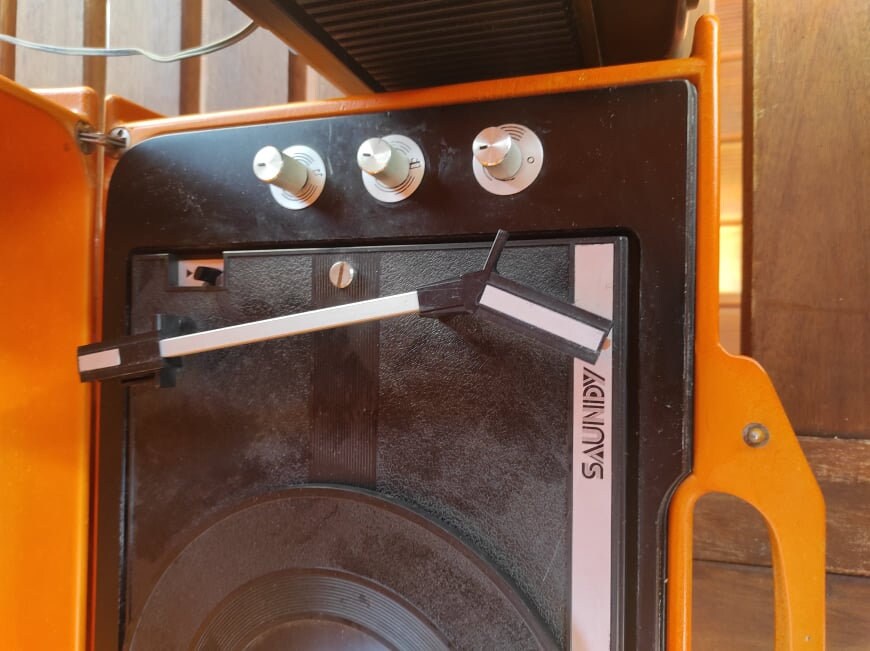 Platine disque vintage orange - Collection