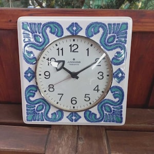 Junghans Resonic vintage German porcelain wall clock