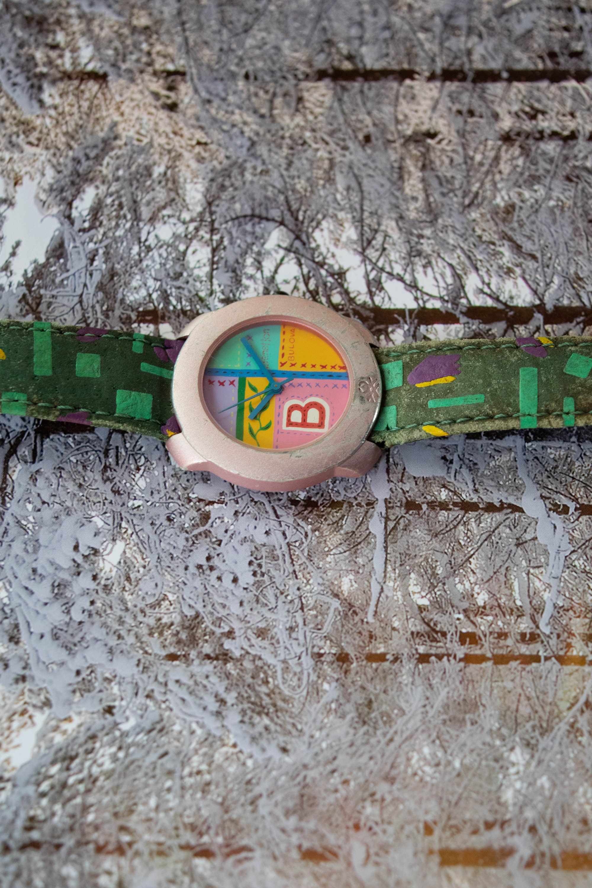 Vintage United Colors Of Benetton Bulova Womens Colorful Watch Works New Battery Benetton by Bulova Vintage Swiss Quartz Women main image 4