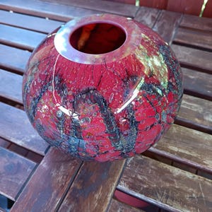 Vintage Italian Murano lava glass vase large