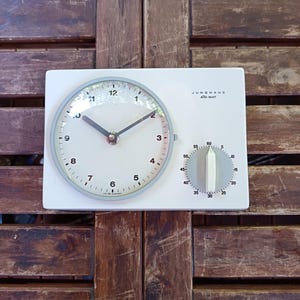 Junghans Ato Mat vintage German Max Bill design pocelain wall clock with kitchen timer