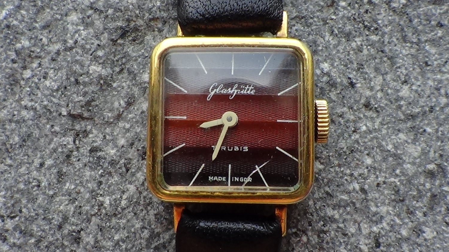 Glashutte Vintage German Square Mechanical Women s Watch SMILED BLACK TEARS for You Etsy Canada